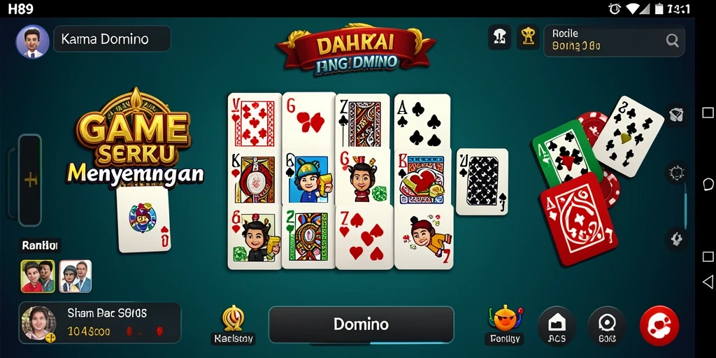 Tampilan antarmuka H89 yang menarik dan mudah digunakan untuk bermain domino.