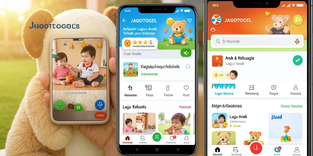 Antarmuka aplikasi JAGOTOGEL yang ramah anak dengan banyak lagu.