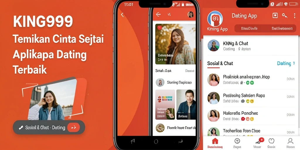 Tampilan antarmuka aplikasi Dating KING999 yang intuitif dan menarik.