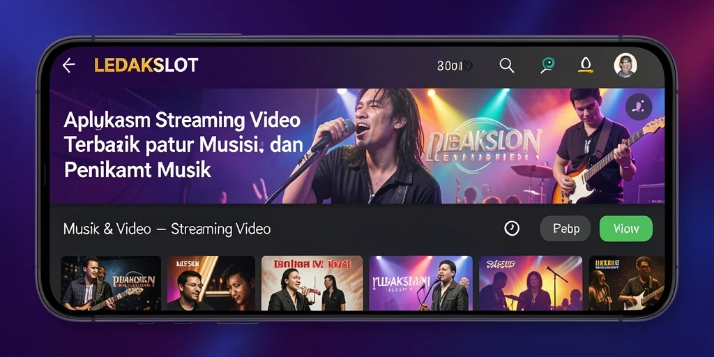 Antarmuka aplikasi LEDAKSLOT yang modern dan mudah digunakan untuk streaming video.