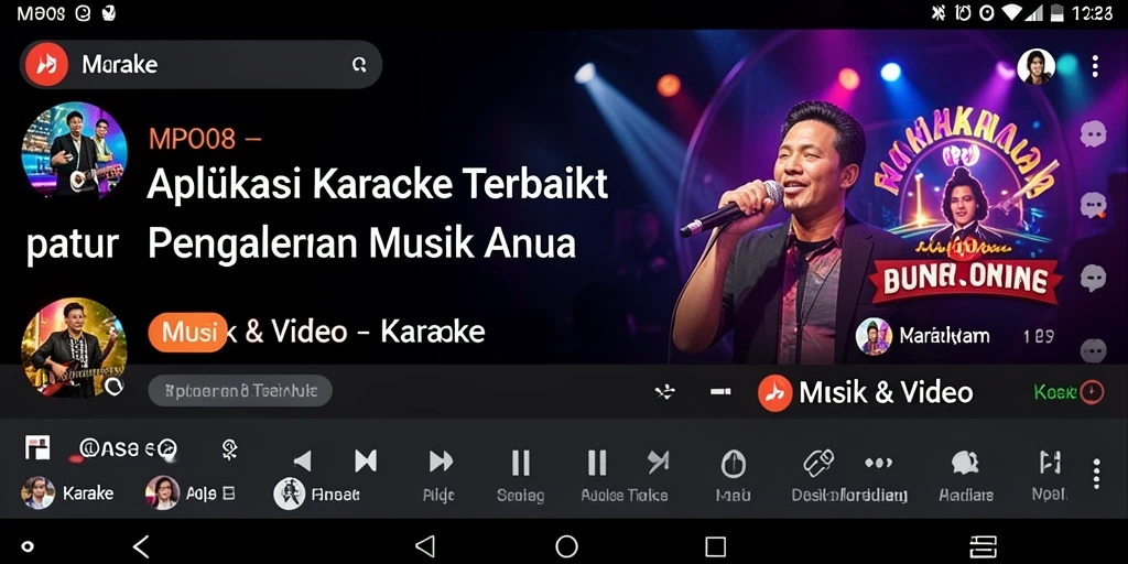 Tampilan antarmuka MPO08 yang mudah digunakan untuk karaoke.