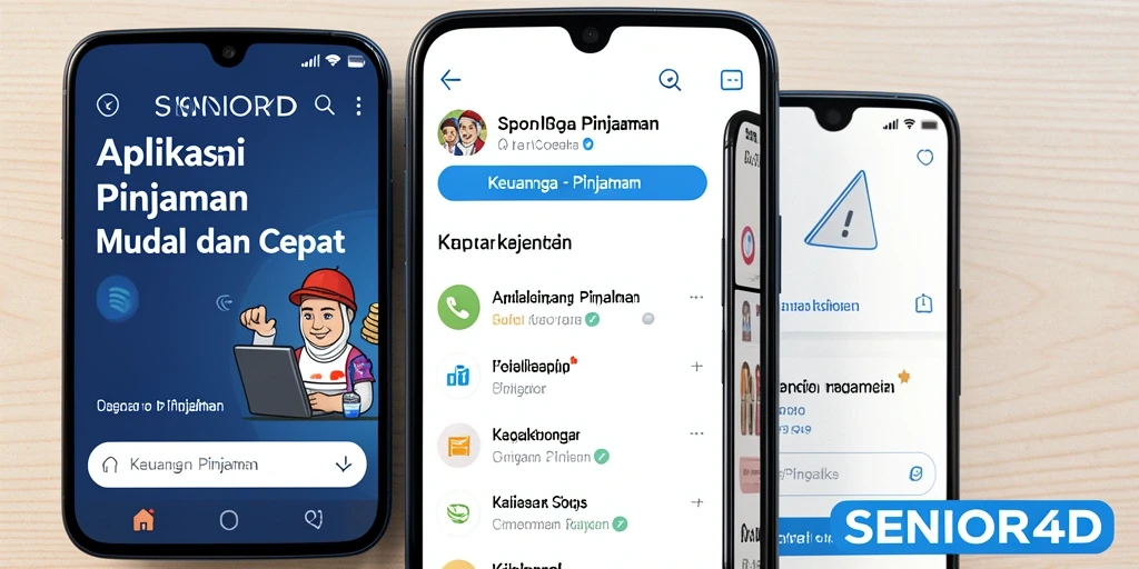 Antarmuka aplikasi SENIOR4D dengan fungsi pinjaman yang intuitif.