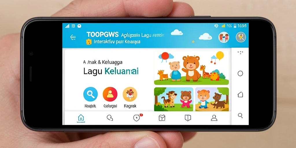 Antarmuka menarik dari aplikasi Lagu Anak TOOPGWS.