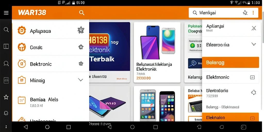 Screenshot WAR138 menunjukkan antarmuka aplikasi yang intuitif dan beragam fitur menarik.