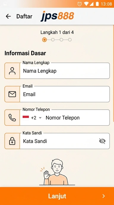 Daftar Akun Baru jps888 untuk Pengguna Android